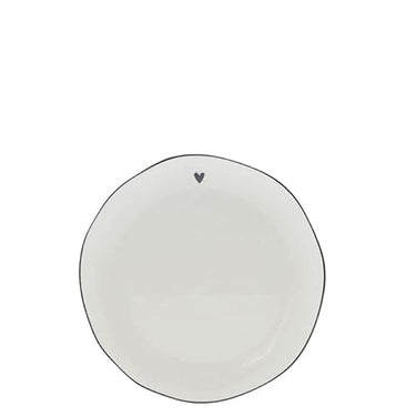 Bastion Collections Dessertteller Heart mit schwarzem Herz D. 16cm im Sale